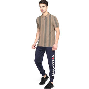 Manga corta de talla grande para hombre de buena calidad para Polos cuello vuelto con patrón sólido tejido de algodón de punto - Product Image 3