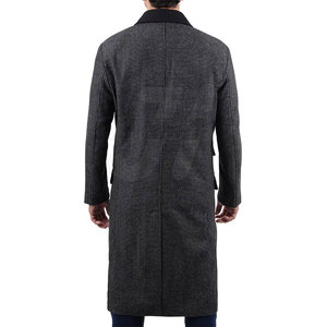 Full Length Men <b>Coat</b> With Minimalist Design And Comfortable Inner Lining Men Long Overcoat - Product Image 2