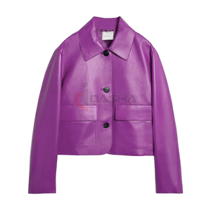 Veste en cuir véritable de haute qualité pour femmes Design de motard coupe ajustée élégante doublure en laine Logo personnalisé Options de marque privée solide - Product Image 3