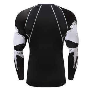 Vente directe usine – T-shirt Rash Guard de compression respirant pour homme, manches longues, Spandex/Polyester 160g, personnalisable avec logo numérique OEM - Product Image 4