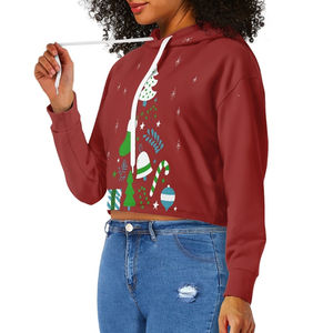 Sudadera con Capucha Corta para Mujer, Logotipo Personalizado al por Mayor, 100% Algodón, Sólida, Informal, Transpirable, Antibolitas, OEM - Product Image 2