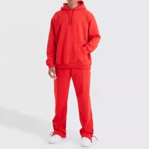 Pantalon de survêtement évasé à capuche imprimé personnalisé sweat à capuche unisexe hiver Streetwear survêtement empilé survêtement homme lavé 100% - Product Image 1
