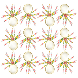 Rond de serviette de qualité super export en métal fini doré avec pierre colorée Rond de serviette de dernière conception pour décor de table de mariage - Product Image 2