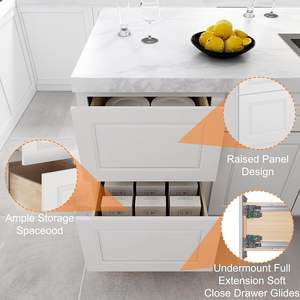 JY ไม้อัด2ลิ้นชักตู้ฐานห้องครัวแบบนุ่มปิดด้วยลิ้นชักสไลด์และบานพับดีไซน์ยุโรป - Product Image 4