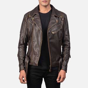 Chaqueta de Cuero de Moda para Hombre 2026, Chaqueta de Cuero Genuino Personalizada, Estilo Motero, Ropa de Calle, Venta al Por Mayor - Product Image 1