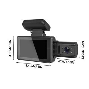 Melia 3 אינץ 'hd 1080p p עדשה כפולה מצלמת <span class=keywords><strong>dvr</strong></span> 170 זווית רחבה dash מצלמת לילה חזון g-חיישן דרך לולאה להקליט תיבת שחור