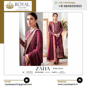 Présentation de vêtements ethniques indiens New Georgette brodé pakistanais Salwar Suit Palazzo Suit/ Kurti-Pant Suit - Product Image 2