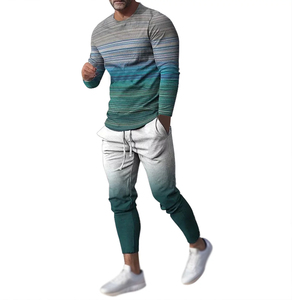 Ensemble de survêtement pour homme à manches longues à séchage rapide avec impression par sublimation, personnalisez votre propre logo, survêtement imprimé - Product Image 1