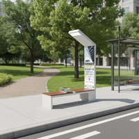 Grand banc solaire intelligent personnalisé chaise de repos publicitaire avec WIFI et chargeur sans fil pour l'extérieur