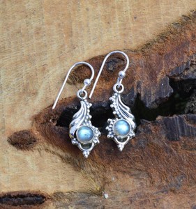 Boucles d'oreilles en argent sterling avec labradorite, bijoux en pierres précieuses faits à la main, cadeau élégant pour femmes - Product Image 3