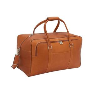 Sac de voyage en cuir véritable de grande capacité pour hommes, couleur marron, fermeture éclair personnalisée, prix d'usine, mode week-ends, utilisation professionnelle - Product Image 1