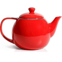 Grande théière à café en acier inoxydable robuste avec poignée noire Parties d'intérieur Pot de service à thé Accessoires de cuisine pour la maison