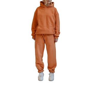 Ensemble deux pièces de jogging à logo personnalisé à la mode Ensemble pantalon de survêtement et sweat à capuche personnalisé Survêtement Ensemble 2 pièces pour femmes - Product Image 1