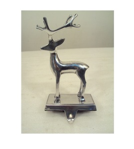 Unique Design Aluminium Polished Deer Head Design <b>Stocking</b> <b>Holder</b> for Home Living Room Office Decorative <b>Stocking</b> <b>Holder</b> - Product Image 1