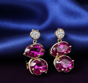 Boucles d'oreilles pendantes en argent sterling 925 plaqué or 18 carats pour femmes - Product Image 1