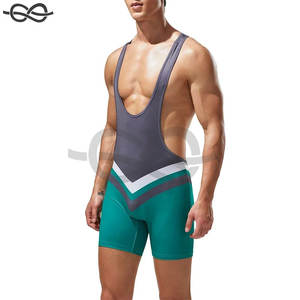 Hommes rayé lutte Singlet body Fitness entraînement combinaison corps Shaper Corset musculation justaucorps Gym entraînement vêtements de sport - Product Image 4