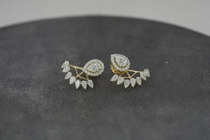 Pendientes de diamantes blancos cultivados en laboratorio con claridad VS1 a la moda IGI SGL certificado chapado en oro rosa elegante regalo de boda - Product Image 4