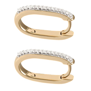 Pendiente de aro de diamante cultivado en laboratorio de forma redonda de oro rosa de 14 quilates de 1,25 quilates VS Clarity EF Color Jewelry para mujer del fabricante - Product Image 3