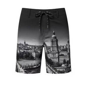 กางเกงขาสั้นเล่นเซิร์ฟพิมพ์ลายดิจิทัลป้องกันการยับสำหรับผู้ชายชุดว่ายน้ำเล่นเซิร์ฟเล่นชายหาดใส่สบายแห้งเร็วทำจากโพลีเอสเตอร์สำหรับเล่นน้ำกลางแจ้งเล่นกีฬา - Product Image 3