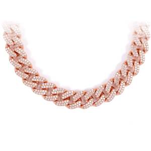 สร้อยคิวบาลิงค์ทองคำแท้ 14K 2 แถว ขนาด 14 มม. ประดับเพชร - Product Image 6