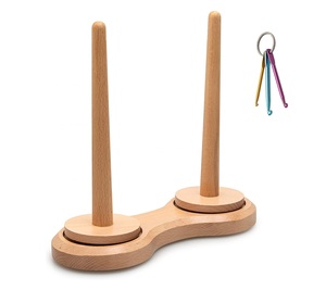 ผู้ถือเส้นด้ายไม้สองชั้นผู้ถือเส้นด้ายไม้ที่มีกลไกบิดคลาสสิกผู้ถือไม้แฟนซี - Product Image 1