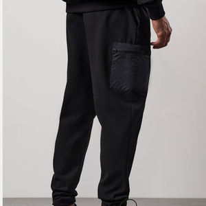 Men's Vintage Mid Black Cotton Sweatpants Elastic Waist Multiple Pockets Casual Joggers Autumn Wear Custom Made - Product Image 5