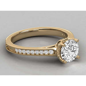 Anillo Solitario de Oro de 14K para Mujer con Diamante Cultivado en Laboratorio - Product Image 3