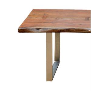 New Square Industrial Acacia Wood <b>Dining</b> Table <b>Set</b> with Metal Legs for Hotel and Home <b>Dining</b> Rooms - Product Image 3