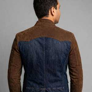 GLOBAL LEATHER GL-002 Veste sans manches en jean et cuir pour homme, coupe-vent, respirante, formelle, pour l'hiver, avec logo personnalisé sur le devant - Product Image 4