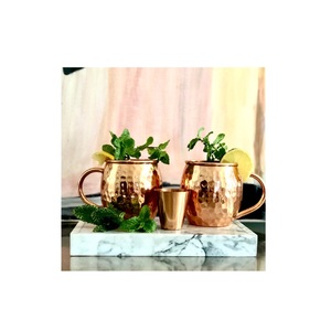 Tazas de cobre martillado de mula de Moscú con vaso de chupito para uso de bebida en el hogar Bar Hotel - Product Image 1