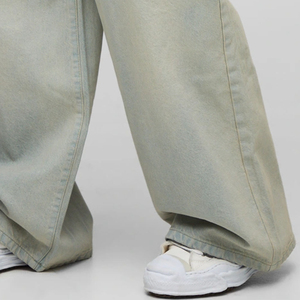 กางเกงยีนส์ทรงหลวมสำหรับผู้ชายกางเกงสตรีทผ้าคอตตอน100% ทรงหลวมไซส์ใหญ่พิเศษ - Product Image 6