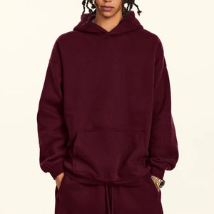 Sudaderas con Capucha de Manga Larga de Color Sólido de Alta Calidad, Estilo Urbano, de Algodón y Poliéster de 345 GSM para Hombre, al por Mayor - Product Image 1
