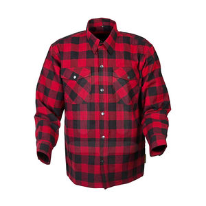 Chemise en flanelle de coton doux à carreaux marron et noir pour hommes avec armure CE amovible et chemise de protection pour les travaux lourds - Product Image 6