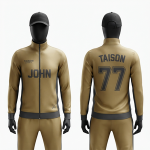 Traje Deportivo Unisex para Hockey sobre Césped, Invierno, 300 Gramos, Tejido de Poliéster, Resistente al Viento, Beige, Azul Marino, Paneles Blancos en Contraste, Impresión Personalizada - Product Image 5