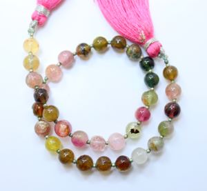 Cuentas sueltas de alta calidad de 6MM de longitud y 9,5 pulgadas, cuentas lisas de turmalina múltiple Natural, cuentas lisas de turmalina múltiple - Product Image 3