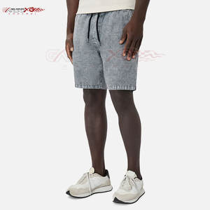 กางเกงขาสั้นผ้าแคนวาสทรงลำลองสำหรับผู้ชาย สไตล์วินเทจ ย้อมสีแบบ Acid Wash เอวกลาง ผ้าฝ้าย 100% ใส่สบาย แห้งเร็ว เหมาะกับแฟชั่นฤดูร้อน - Product Image 3