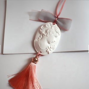 Diffuser Aroma rumah minyak esensial beraroma, batu Aroma keramik gantung Oval berbentuk dewi - Product Image 3