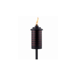 Torche Tiki en métal peint marron avec support noir pour jardin patio balcon intérieur extérieur fête mariage éclairage utilisation décorative - Product Image 4