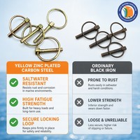 Nouveau kit de 50 attaches de sécurité en acier allié galvanisé doré (3/16"+1/4"+5/16"+7/16") pour bateaux et yachts marins