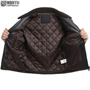 Nouvel arrivage de blouson d'aviateur en cuir pour hommes Veste en cuir pour hommes de haute qualité avec col en fourrure Produit supérieur Veste en cuir pour hommes - Product Image 6