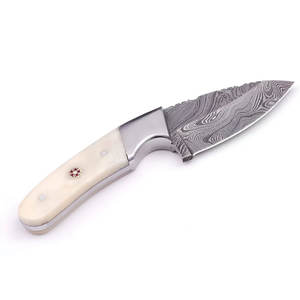 Couteau de skinner en acier damassé fait à la main authentique couteau pleine soie pour la survie en plein air et les travaux de chasse - Product Image 4