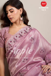 Kohinoor Gold Crush Saree Impresionante tela de lujo tejida a mano para bodas y festivales Ropa India pakistaní para nuevos comienzos - Product Image 5