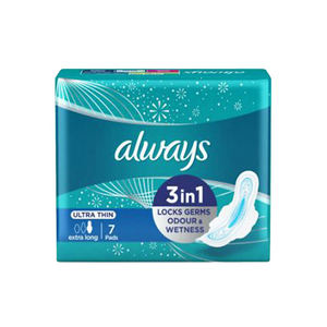 Always Maxi Pads sin perfume con alas, absorbencia durante la noche, tamaño 5, 27 Ct - Product Image 6