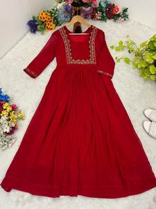 A One Quality/ Hit Design Daily& Office Party Special Plain& Classy Look Faux Georgette Embroidery Fancy <b>Kurti</b> For Adult's Wear - Product Image 4