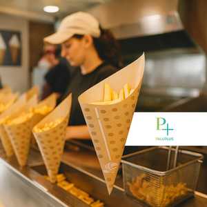 1000 pezzi Oleane 17x24cm 70gr coni di carta oleata marrone per snack con patatine e cibo da asporto per ristoranti alimentari - Product Image 3