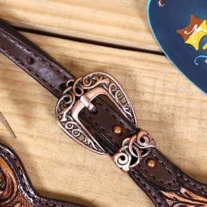 Ensemble de selle, de bride et de rênes en cuir personnalisé pour l'équitation, fournitures équestres, style western, prix de gros, directement de l'usine - Product Image 3