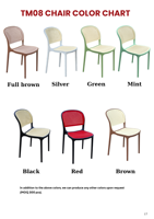 Chaise de salle à manger ergonomique haut de gamme en plastique moulé imitation osier, imperméable, avec dossier – Design moderne et élégant