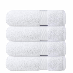 Ensembles de serviettes blanches à logo brodé personnalisé à prix abordable pour Spa Serviette de bain de luxe en éponge 100% coton Serviettes d'hôtel - Product Image 5