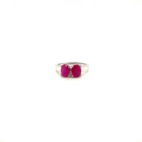 Argent sterling rubis rose naturel pour femme. Bague 925 bijoux de mariage personnalisables avec pierres précieuses colorées pour les occasions de fête