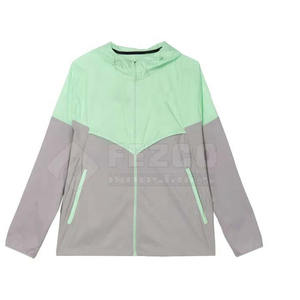 Conjuntos de Chaqueta corta cortavientos de dos piezas personalizados Patchwork Zip up Nylon poliéster Streetwear chándal pantalones cortos rompevientos conjunto hombres - Product Image 5